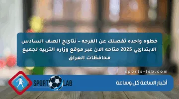 خطوة واحدة تفصلك عن الفرحة – نتائج الصف السادس الابتدائي 2025 متاحة الآن عبر موقع وزارة التربية لجميع محافظات العراق